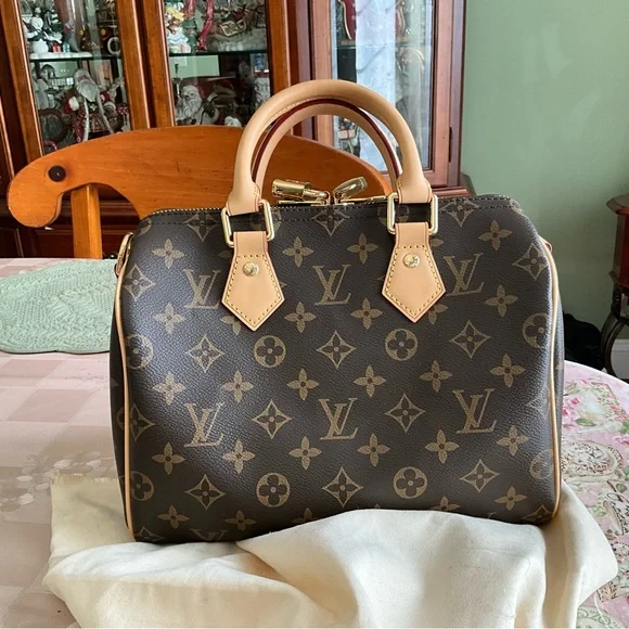 Brown Monogram Satchel, size 25 with natural Vacchetta leather. - Picture 4 of 14